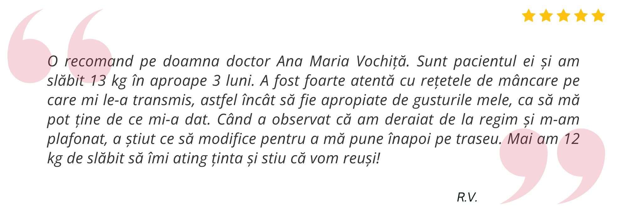 Testimonial pacient Dr. Ana Vochiță 1