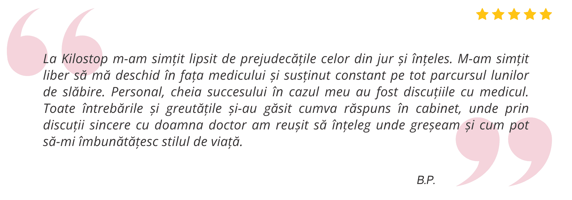 Testimonial pacient Dr. Elena Țambrea 2