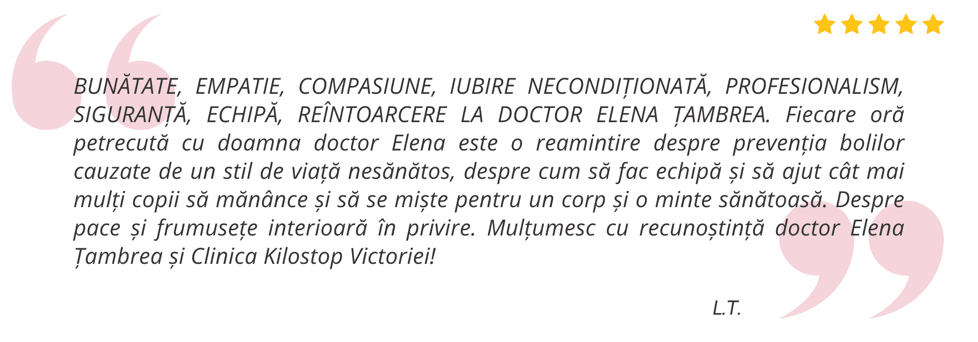 Testimonial pacient Dr. Elena Țambrea 4