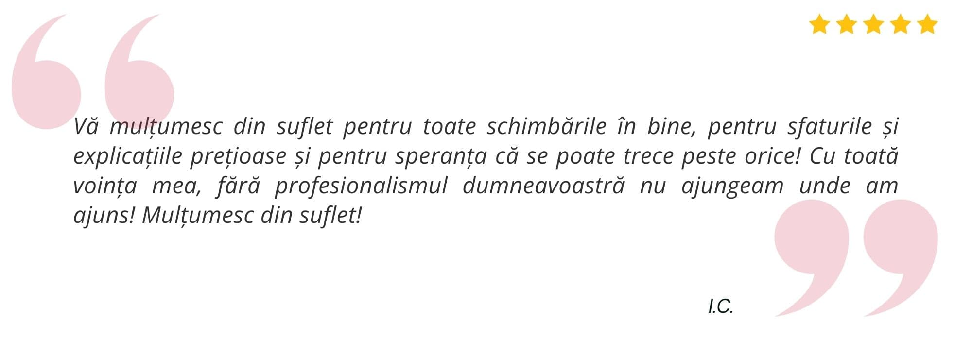Testimonial pacient Dr. Andra Neacșu 2